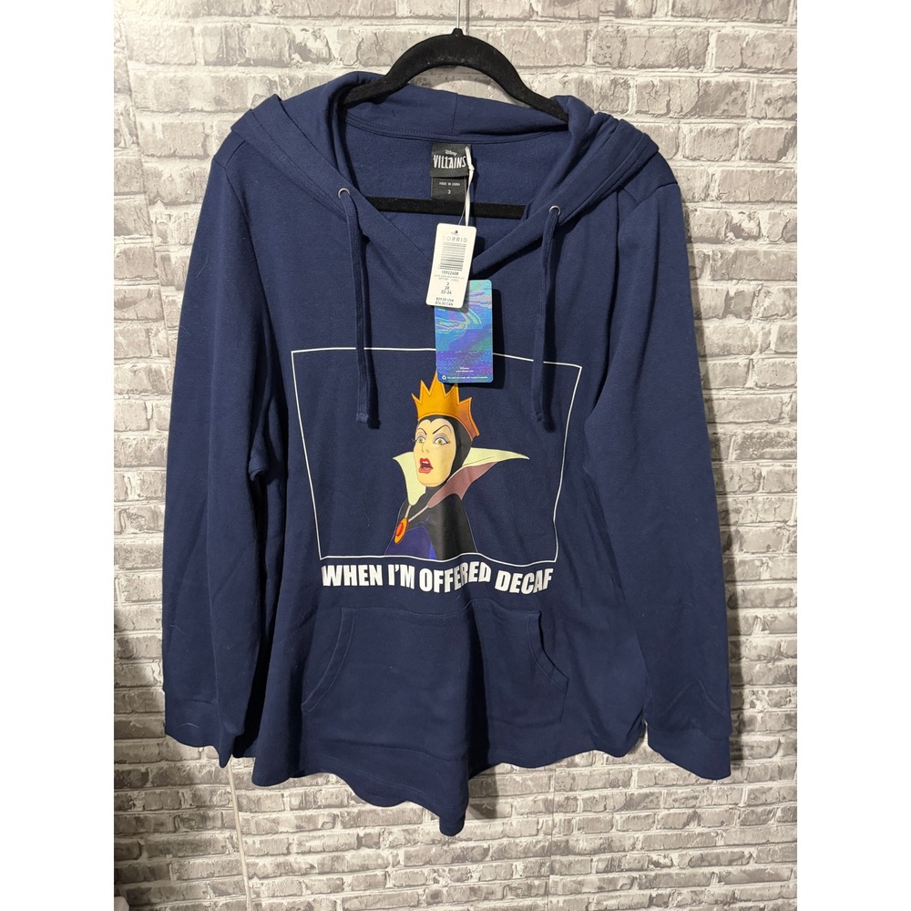 Torrid Disney Villains Evil Queen Decaf Hoodie Navy Blue Plus Size 3 3X 22-24